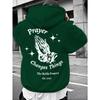 European and American fashion men's autumn prayer print soft and comfortable hooded sweatshirt outdoor street style clothing