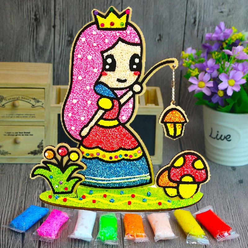 3D Wood Snowflake Clay Painting Children DIY Creative Colorful Mud Painting  Board Art Painting Tool Child
