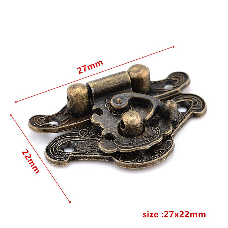 NAIERDI 4pcs Antique Bronze Hasp Latch Jewelry Wooden Box Lock Mini Cabinet Buckle Case Locks Decorative Handle 3 size