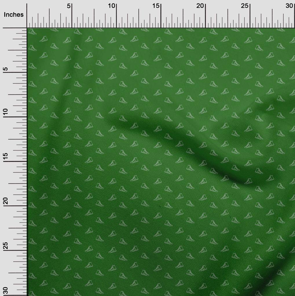 oneOone Cotton Flex Green Fabric Shoes Diy Clothing Quilting Fabric Print Fabric By Yard 40 Inch