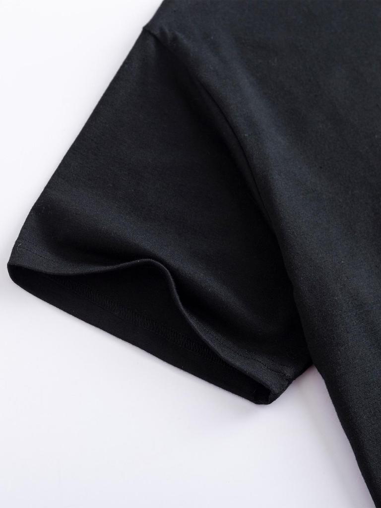 Light Grey Women's Short-Sleeved European and American Style Top with Picture