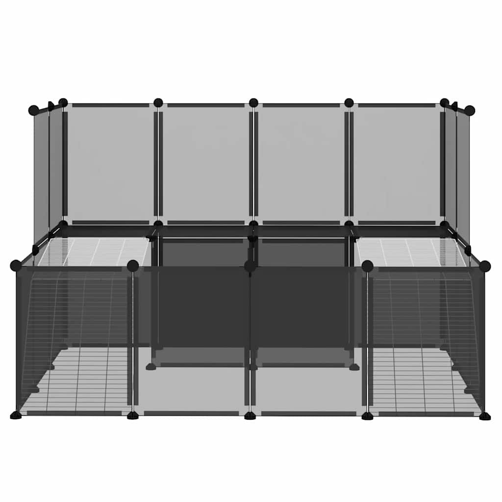 Vidaxl Gabbia per Piccoli Animali, Nera, 143X107X93 Cm, PP e Acciaio