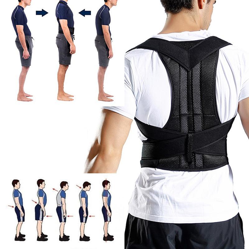 Reinforced Lumbar Column Posture Corrector Vest  Adjustable Back Support Strap Shoulder Spine Brace Neck Stretcher Trainer