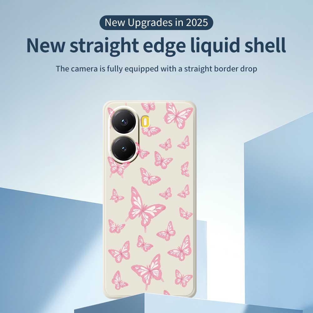 For Xiaomi Redmi Turbo 4 5G/Poco X7 Pro 5G Case Pink Butterflies Pattern Printing Straight Edge TPU Phone Back Cover