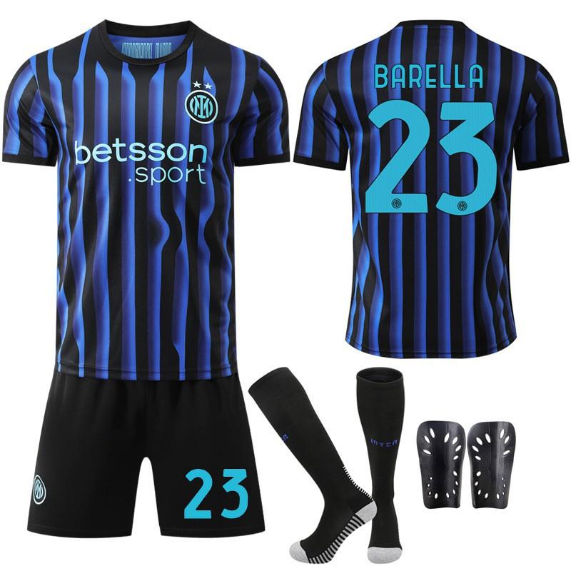 

2526 9 Thuram 23 Barrera Children s No. 10 Lautaro Jersey Inter Home Football Uniform Set 16-yard