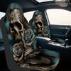 2pcs Gothic Skull & Rose Car Seat Covers - Soft Foldable Front Seat Covers With Dark, Fit For Most Sedans & SUVs, Easy Installat