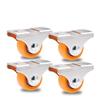 4 Pcs Hot New Arrival 1 Inch Dia Universal Furniture Caster Furniture Trolley Iron Top Plate Silent Nylon Fixed Caster Wheel