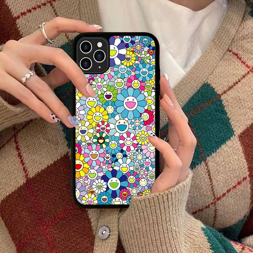T-Takashi M-Murakami For IPhone 17 16 15 14 13 12 11 Pro Max Plus Shockproof PC+TPU Phone Back Cover