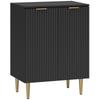 Kitchen Sideboard, 2 Doors, Adjustable Shelf, Raised Metal Legs, 60 x 40 x 80 cm, Black