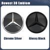 AMG W220 For AMG Benz The Front Grille Star Logo Badge Mirror Bottom 3D ABS Logo For Mercedes Benz E-Class W213 2016-20 E43 AMG