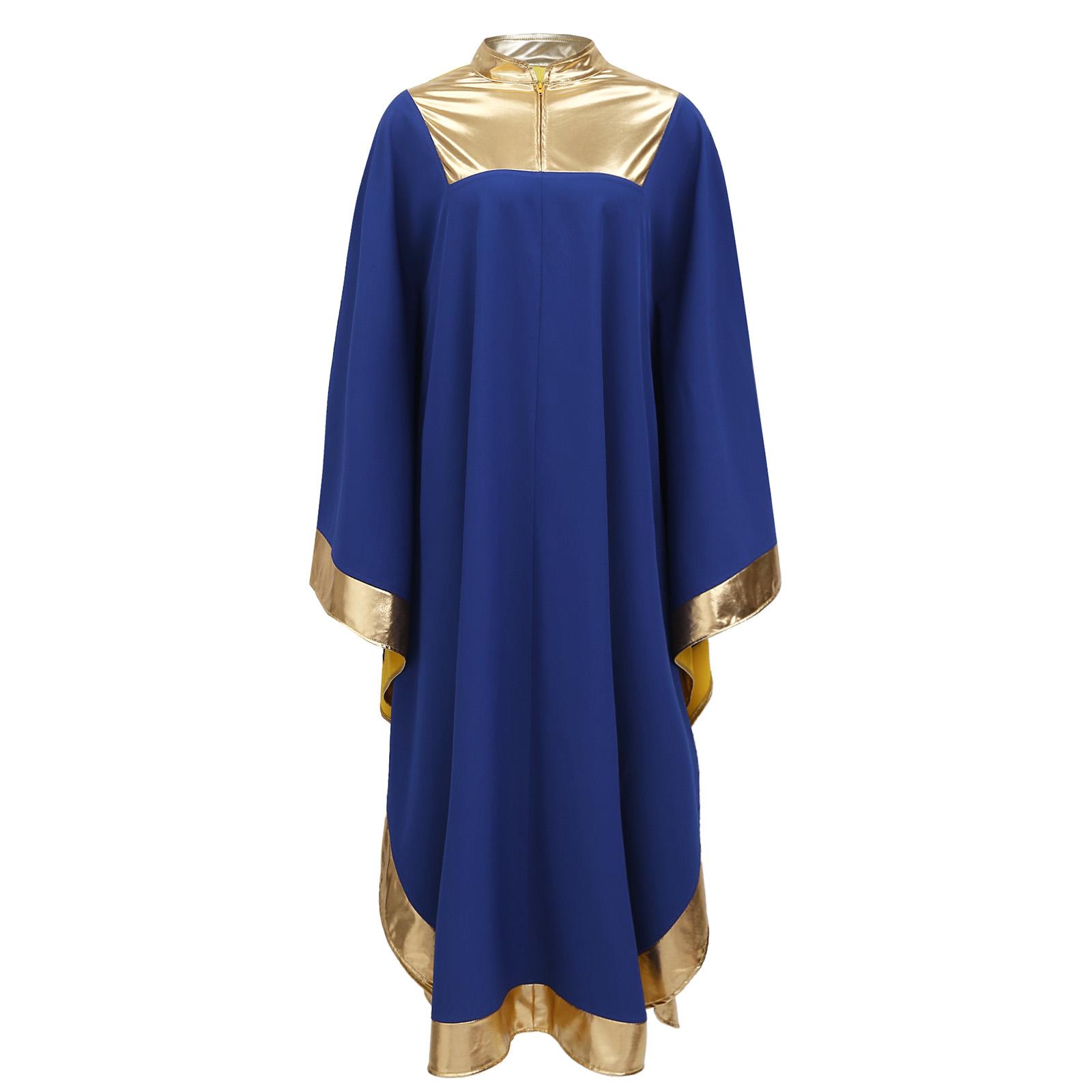 Adult Long Sleeve Worship Choir Robe Cassocks Halloween Carnival Pastor Priest Clergy Cosplay Costume Church Events Vestments S