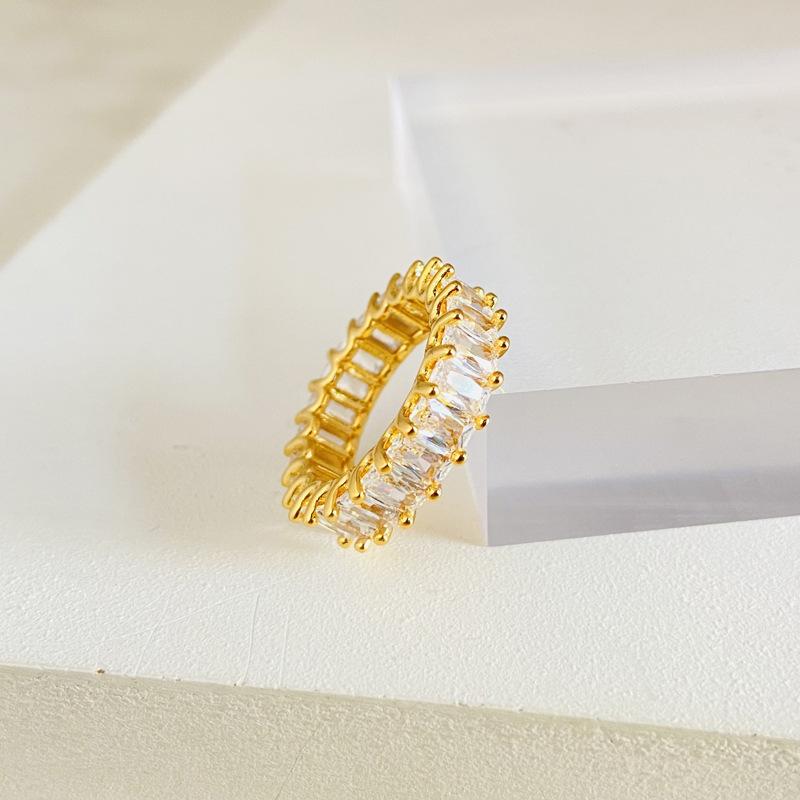 

Кольцо с драгоценными камнями женское в стиле ins мода простая индивидуальность хип-хоп латунное позолоченное 18-каратное золотое кольцо No. 9