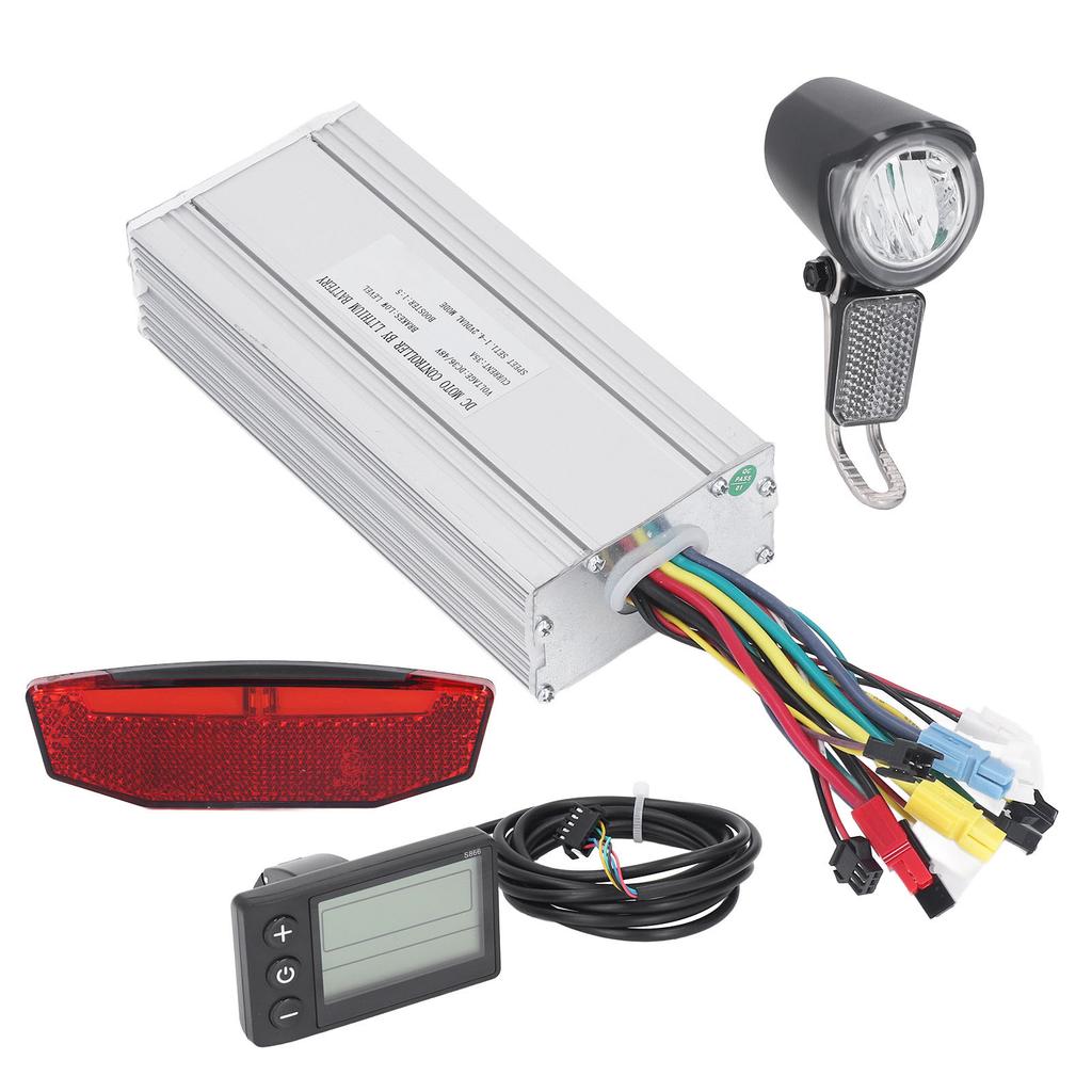 35A Motor Controller Kit with LCD S866 Panel Thumb Throttle Lights SM Connector Electric Bike Conversion Kit for 36V