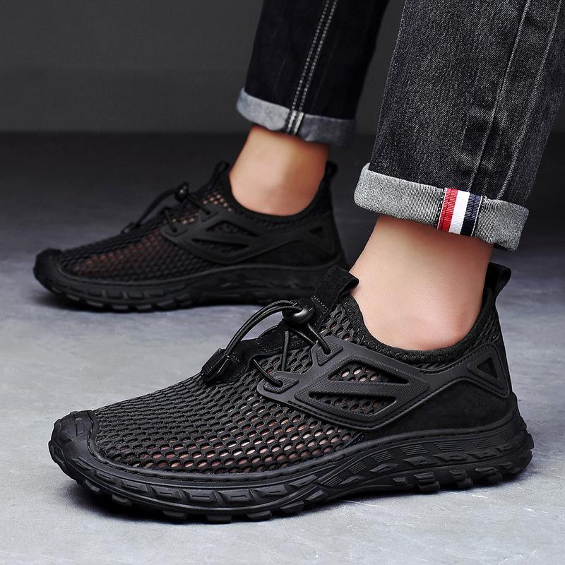 2025 Summer New Non-slip Creek Walking Shoes Mesh Breathable Deodorant Men's Hiking Mountaineering Sports Men's Casual Shoes