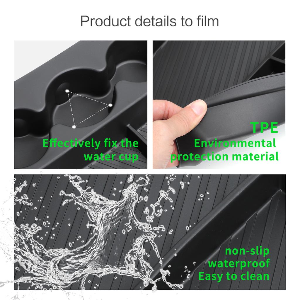 Dla RIVIAN R1T Pudełko do Przechowywania Konsoli Środkowej TPE Organizer na Tacę Dolnej Warstwy Centralnej Samochodu Akcesoria do Uporządkowania