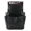 SK11 Black Nail Bag, 2-Tier, Swing Pocket Design, Reinforced Bottom, Leather-Like Fabric, Black Plated Hardware, SSL-NB-11