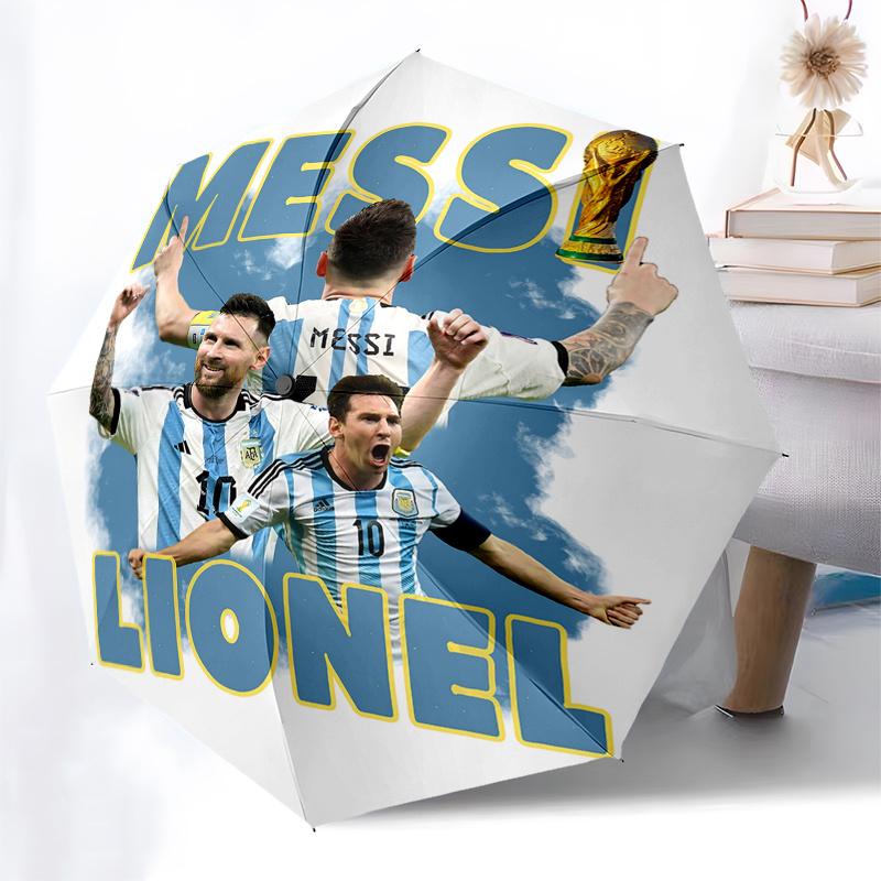 Messi, Lionel Automatic Opening and Closing Umbrella, Compact Travel Umbrella, Lightweight and Portable, Suitable for Beach Commuting Busine