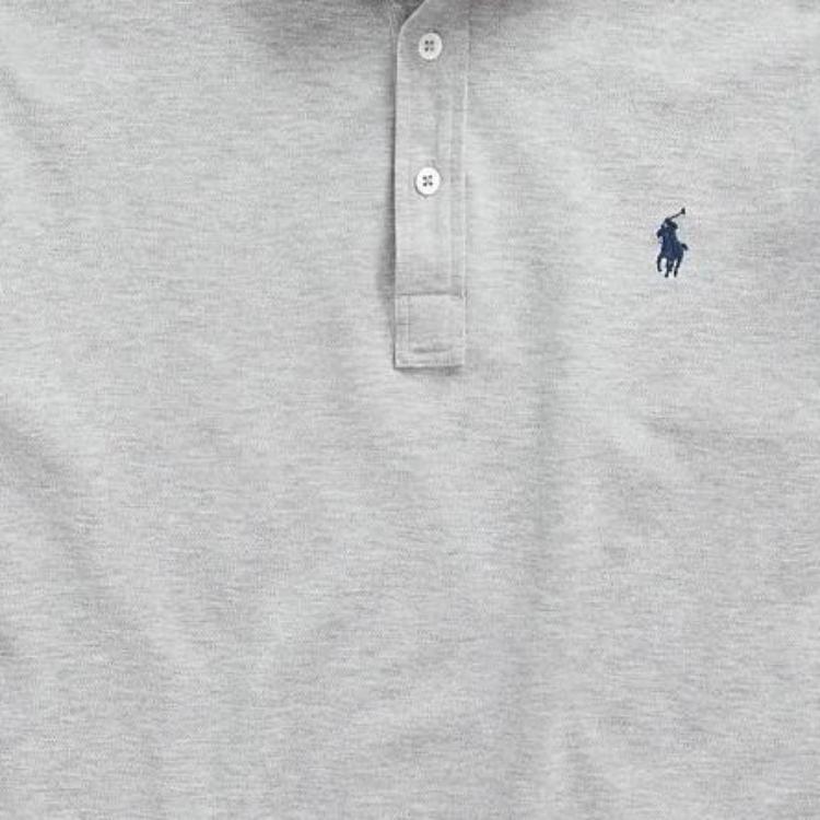 Polo Ralph Lauren SS23 Long Sleeve Small Pony Embroidered Polo Shirt Men tops Gray 710766605015
