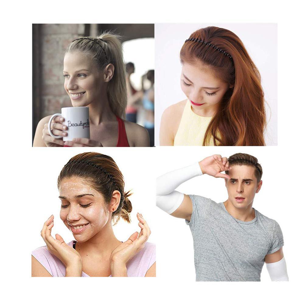 6Pcs Unisex Metal Headbands Spring Wave Headband Non Slip Elastic Headband Hair Band Hair