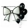 Minimalist Black & White Bow-Shaped Birthday Balloon Decoration