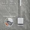A non perforated wall mounted toilet brush with a drainage base and long handle plastic toilet cleaning brush, bathroom accessor