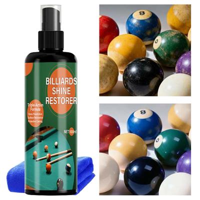 Kit de Nettoyage Professionnel pour Billard 100ml Spray de Renouvellement Anti-Rayures & Serviette Microfibre Pour Nettoie, Lustre, Usage Domestique & Club