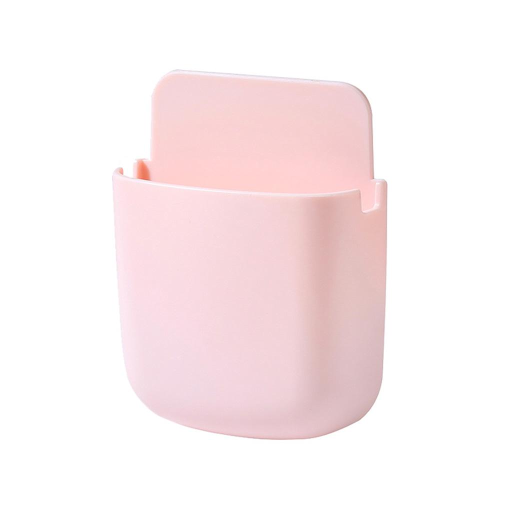 

Настенный держатель для пульта дистанционного управления в гостиную с отверстием для зарядки, офисный контроллер для мобильного телефона, мусорные мешки, органайзер из АБС-пластика розовый