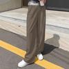 Women's High Rise Wide Leg Pants Loose Fit American Trend Drapey Straight Leg Pocket Polyester Casual Long Trousers