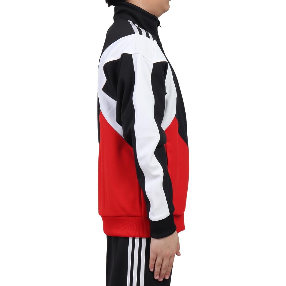 Adidas KPX86 Track Top In Kids' Must-Have Loose-Fit Color-Block Double-Knit Black/Better Scarlet/White (JP4893)