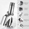 Nose Hair Trimmer Cleaner For Men Women Stainless Steel Manual Mechanical Shaving Razor Washable  Hair Removal Tools With Brush