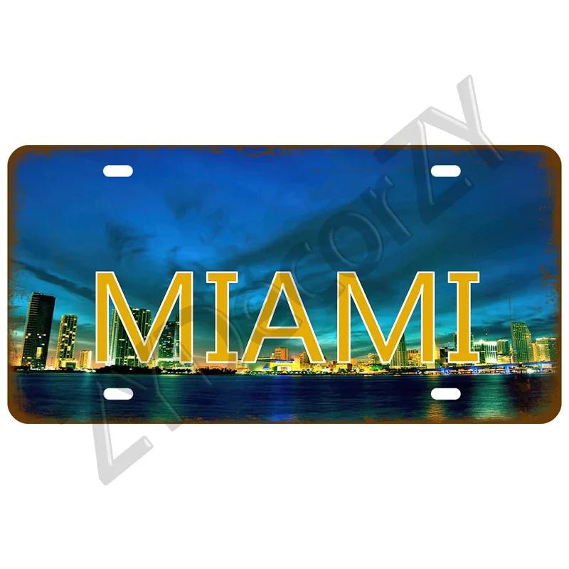 Man Cave Decoration Decor Capital City Plates Plate Vintage Sign For Restaurant Bar Pub Cafe Metal Sign Plaque Landmark