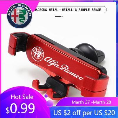 For Alfa Romeo Gravity Phone Holder Car Air Vent Clip Mount Smartphone Stand For Alfa Romeo Giulia Stelvio Giulietta 156 159 147