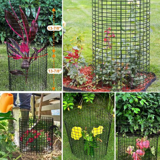 Wire Plant Protector from Animals Plant Protection Cage Set Tree Trunk Protector with Ground Stakes Ties