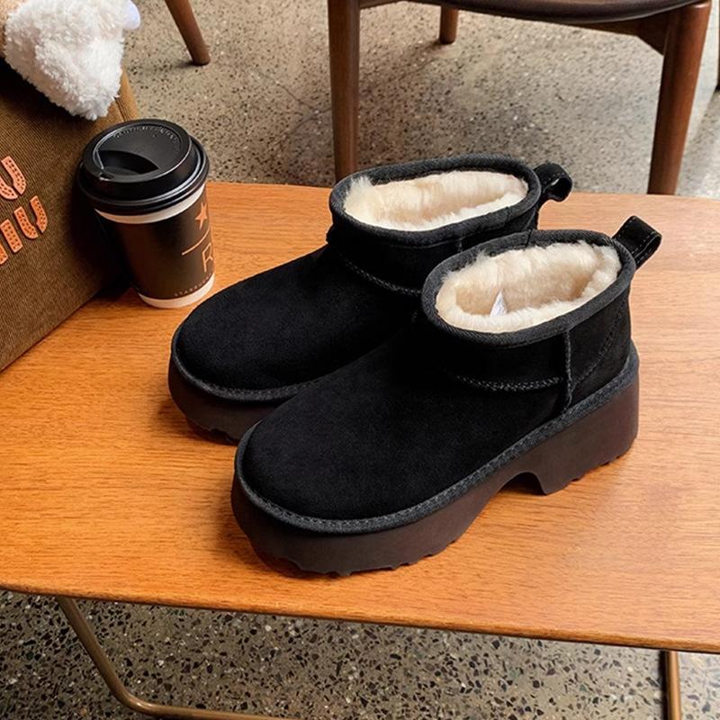 

Wool~ Grape Mom The same round head thick sole heightening versatile short tube velvet snow boots women s 2025 autumn and winter cotton shoes 40