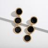 Geometric Enamel Stud Dangle Earrings - Stylish and Versatile for Women