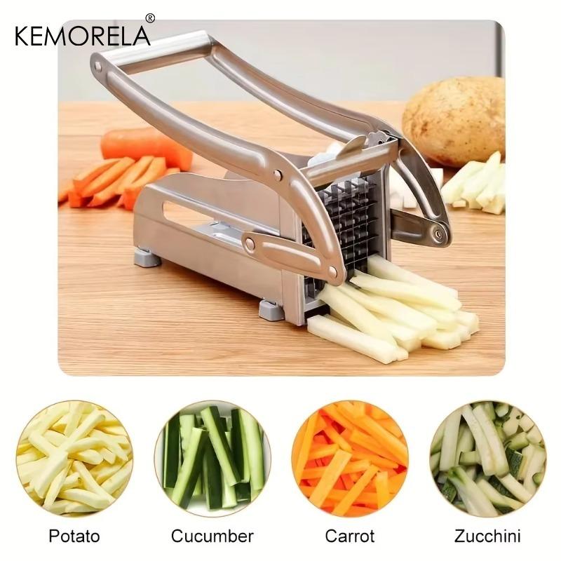 4 in 1 Vegetable Slicer - Multifunction Manual Cutter for Potato Carrot Cucumber with 4 Stainless Blades & Container, Easy Clean