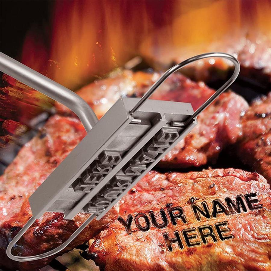 BBQ Meat Branding Iron with Changeable Letters Creative Barbecue Steak Name Press Tool Great for Branding Steaks Burgers Chicken