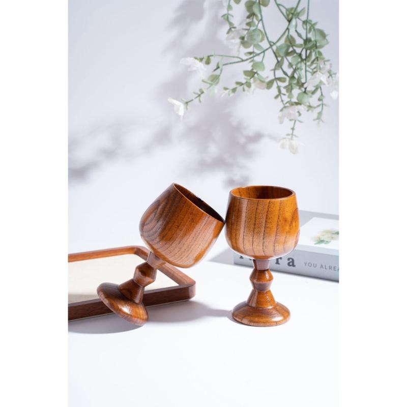 Communion Wine Cup Wooden Stemwares For Red Wine Cocktails Beverages Goblet Cup For Parties And Special Event