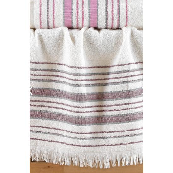 Jacquard Fringed Set of 4 Bath Towels 100% Cotton