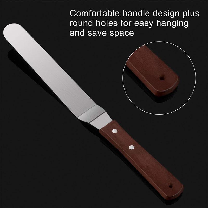 4/6/8/10/12inch Stainless Steel Cake Icing Spatula Frosting Spatula with Wooden Handle Butter Cake Spatula Knife Tool