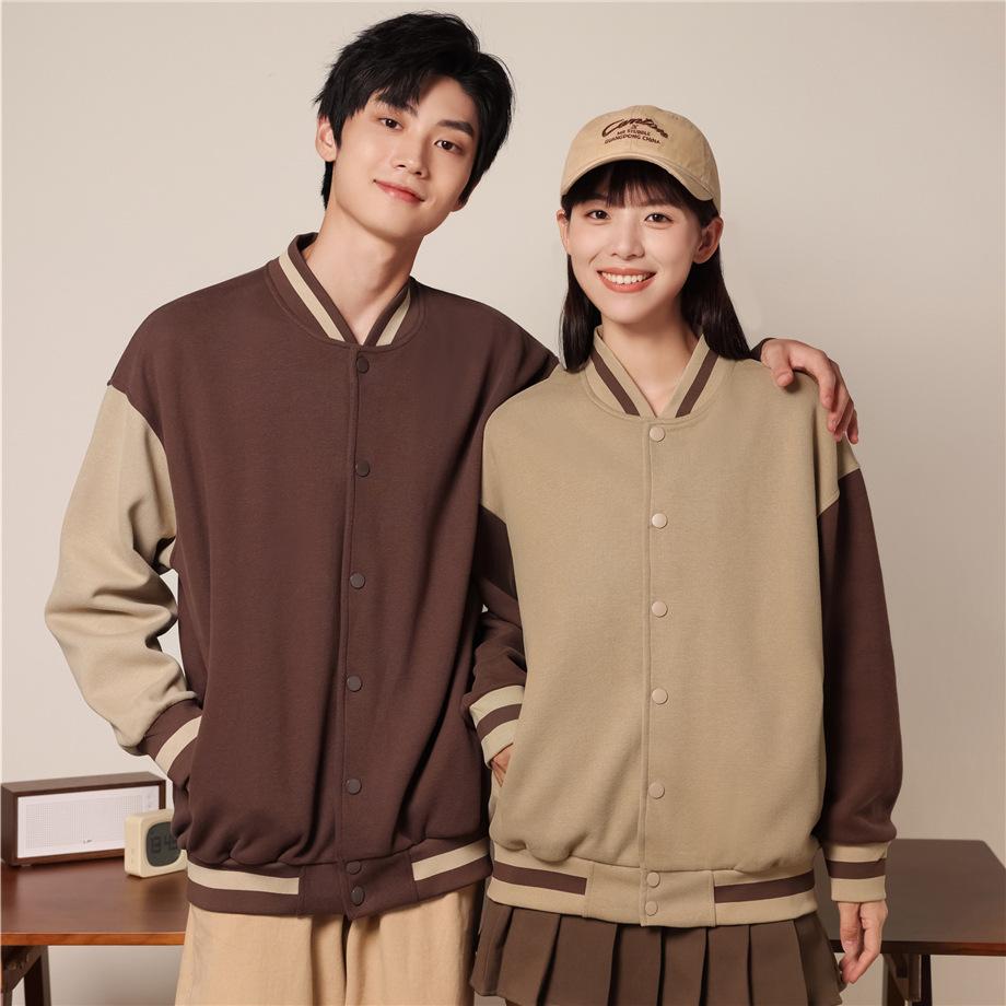 Toamnă Nou Bumbac Oxigen Jachetă Subțire de Baseball cu Nasturi Cămașă de Baseball cu Mâneci Lungi Top de Cuplu Îmbrăcăminte de Lucru Jachetă cu Guler Înalt Uniformă de Echipă