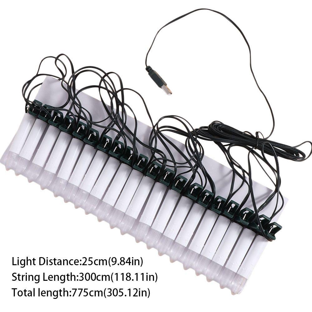 20PCS Flameless LED Candle String Clip-on Cone Shaped Christmas Tree Decorative Light Warm Light USB Powered