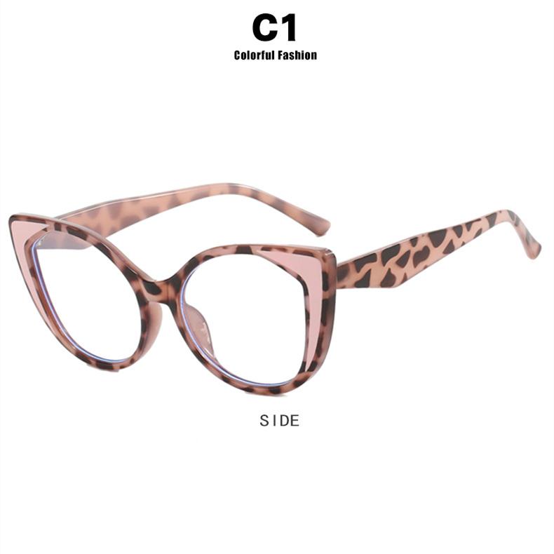 

Premium Style Stylish Retro Cat-Eye Shaped Multicolored Print Frame Light Color Changing Blue Light Blocking Light Custom Hyperopia Reading Glasses 1.5