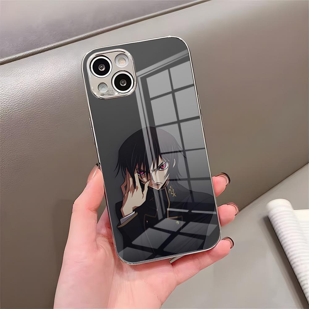 Cool L-Lelouch Phone Case For IPhone 17 Pro Max 15 Pro 16 14 Plus 12 13 Mini 11 Pro Shockproof Electroplated Glass Cover