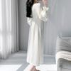 Spring and Autumn New Nightgown Women's Long-sleeved Splicing Home Loose Large Size Can Be Worn Outside Lazy Style Dress Pajamas Women