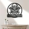 Viking Skull Metal Wall Decor Engraved Custom Name Halloween Home Office Gift