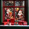 Christmas Static Window Stickers Featuring Santa Claus, Snowmen and Snowflakes for Window Decoration.