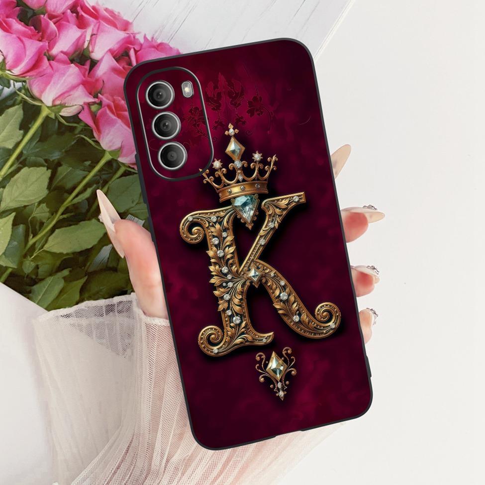 For Motorola Moto G51 5G Case Silicone Luxury Crown Letters 2D Flat Pattern Soft Funda For Moto G51 5G Cover XT2171-2 XT2171-1