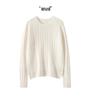 Women's Thickened Cable Knit Cashmere Sweater: Cozy & Versatile for Autumn and Winter