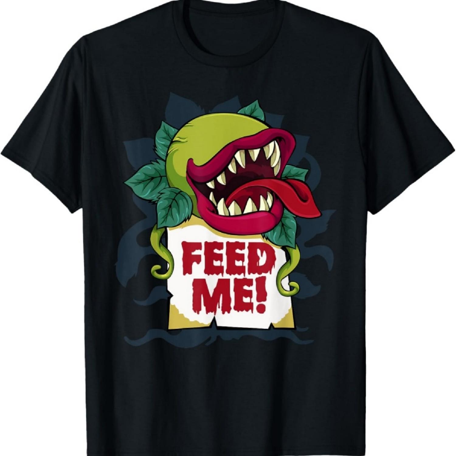 Покорми меня Ленивый Хэллоуин Костюм Монстр Растение Садоводство Футболка XXXXXL чёрный